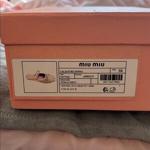 Miu Miu bow-detail elastic-strap ballet mule flats size 38